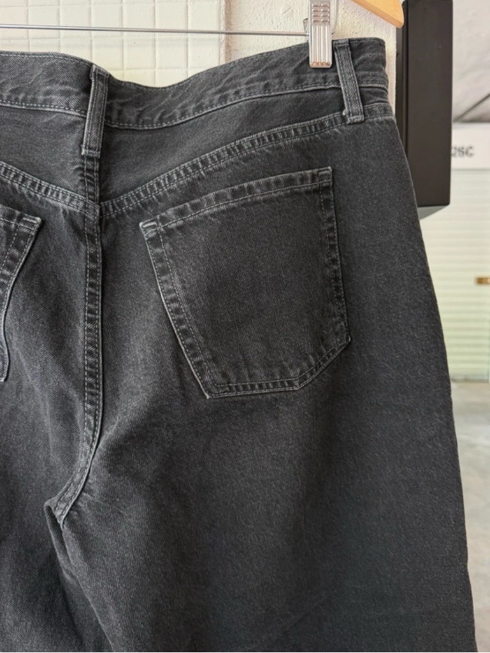 black old navy mid rise wow baggy wide leg jeans - Picture 5 of 6